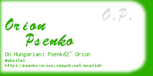 orion psenko business card